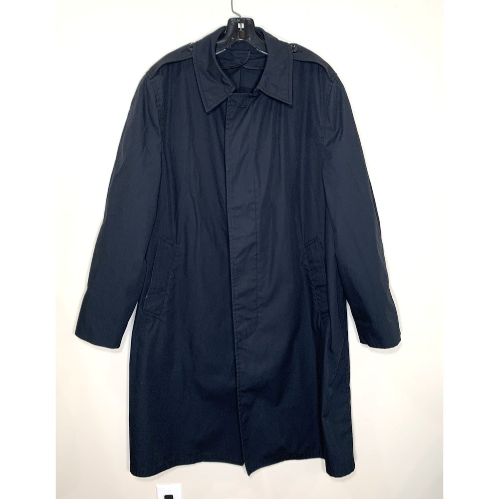 Neptune Garment Co. Trench Coat Mens 40R Black No Lining USA made